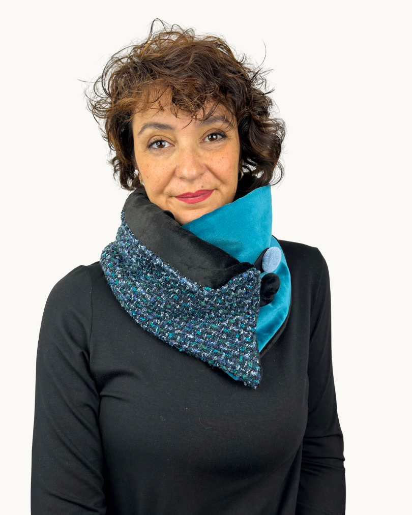 Scaldacollo | Turchese e lana bouclé - immagine 3